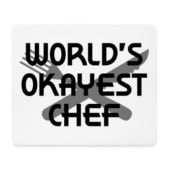 Le chef le plus correct du monde (fourchette, couteau) - Tapis de souris (format paysage) - blanc - Devant