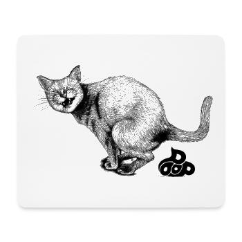 Kackende Katze - Mousepad (Querformat) - Weiß - Vorne