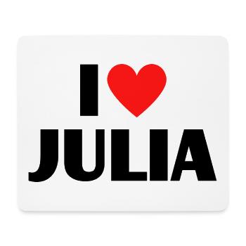 J'aime Julia Red Heart Love Fan Gift - Tapis de souris (format paysage) - blanc - Devant