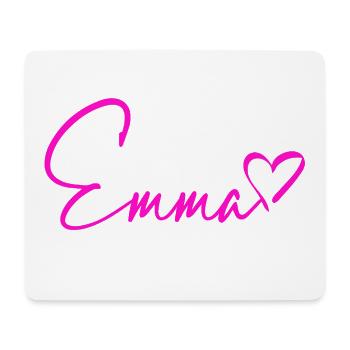 Emma Signatur Neon Pink - Mousepad (Querformat) - Weiß - Vorne