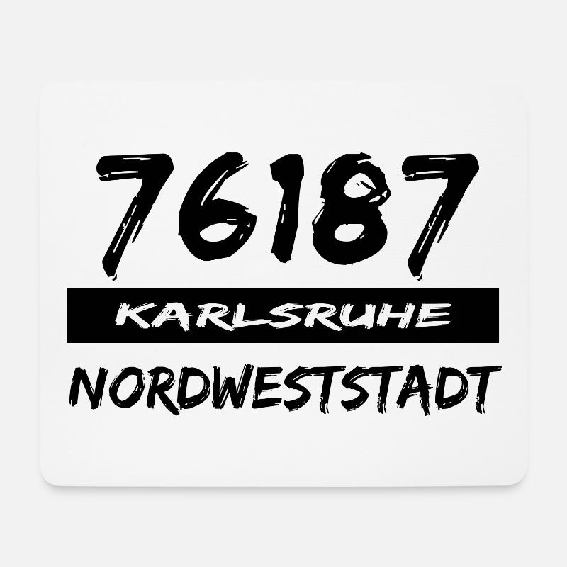 76187 Karlsruhe Nordweststadt - Mousepad (Querformat) - Weiß