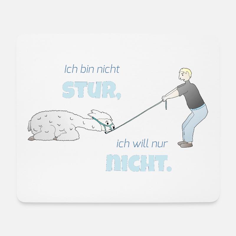 Lustiges Alpaka - Mousepad (Querformat) - Weiß