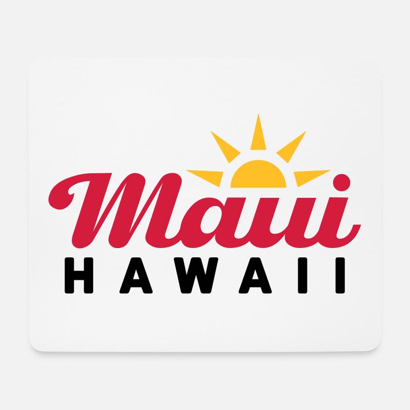 Maui, Hawaii (Sonne, Sonnenstrahlen) - Mousepad (Querformat) - Weiß