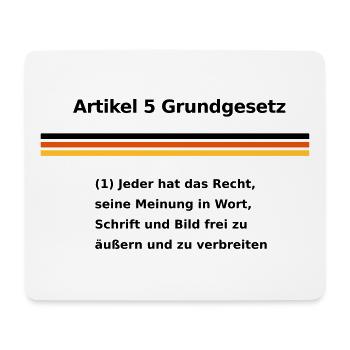 Artikel 5 GG - Mousepad (Querformat) - Weiß - Vorne