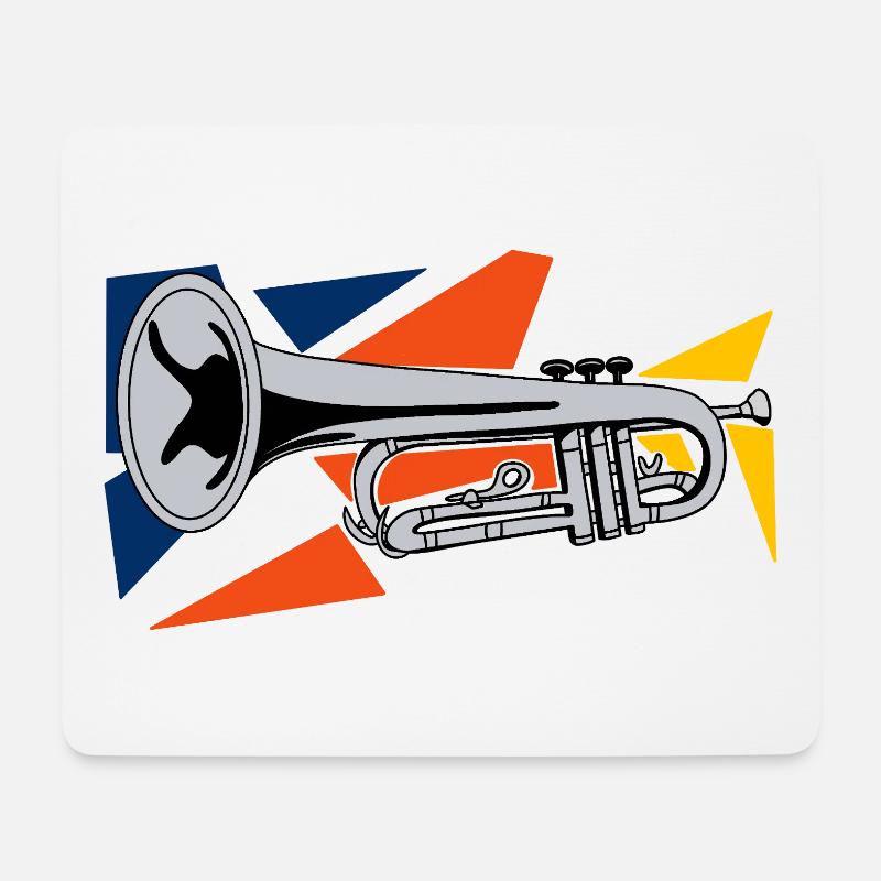 Silver Trumpet Pop Art - Mouse Pad (horizontal) - white