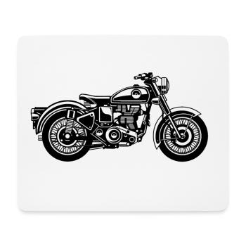 Motorcycle / Classic Motorcycle 04_black white - Mouse Pad (horizontal) - white - Front