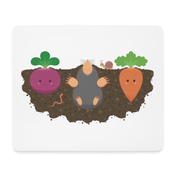 Vegetables and moles - Mouse Pad (horizontal) - white - Front