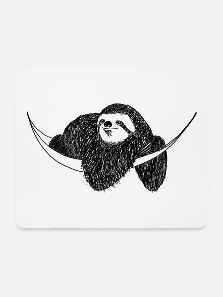 Faultier - Mousepad (Querformat) - Weiß