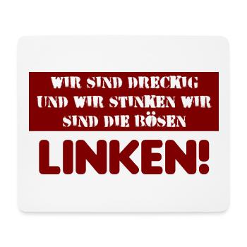 dreckig links - Mousepad (Querformat) - Weiß - Vorne
