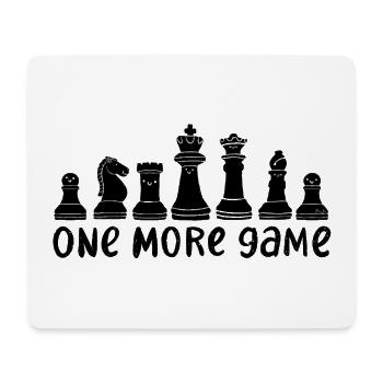 Chess Knight Motif – One More Game - Mouse Pad (horizontal) - white - Front