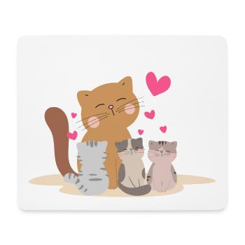 Mother cat with her kittens with so much love! - Mouse Pad (horizontal) - white - Front