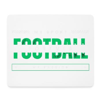 Fußball, mein Sport, meine Leidenschaft, grün - Mousepad (Querformat) - Weiß - Vorne