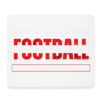 Fußball, mein Sport, meine Leidenschaft, rot - Mousepad (Querformat) - Weiß - Vorne