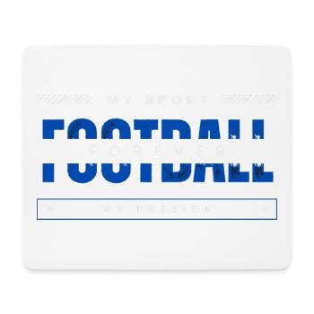 Fußball, mein Sport, meine Leidenschaft, blau - Mousepad (Querformat) - Weiß - Vorne