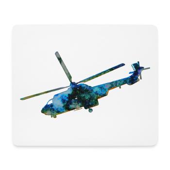 Helicopter Heli - Mouse Pad (horizontal) - white - Front