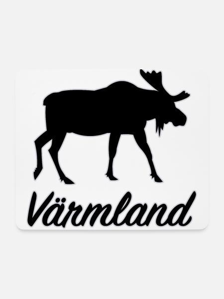 Värmland Elch Schweden Region Län Silhouette - Mousepad (Querformat) - Weiß