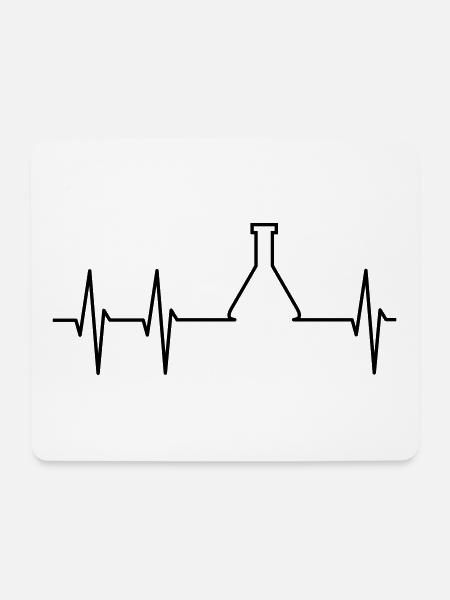 ECG and Erlenmeyer flask - Mouse Pad (horizontal) - white