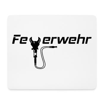 Feuerwehrschriftzug mit Schere - Mousepad (Querformat) - Weiß - Vorne