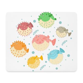 Colorful Puffer Fish - Mouse Pad (horizontal) - white - Front