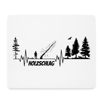 Herzschlag Puls Holzfäller Motorsäge BLACK v2 - Mousepad (Querformat) - Weiß - Vorne