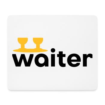 Waiter (tray with two wine glasses) - Mouse Pad (horizontal) - white - Front