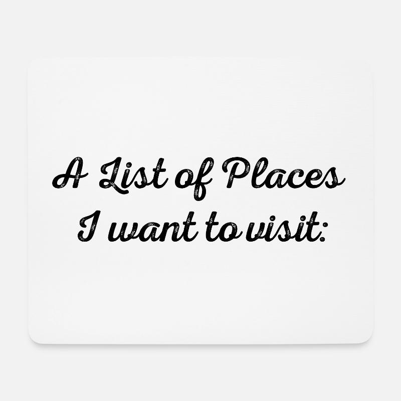 Reiseziele - Liste selbst erstellen! - Mousepad (Querformat) - Weiß
