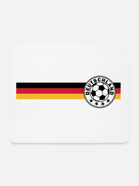 Fußballlogo auf Deutschandfahne - Mousepad (Querformat) - Weiß