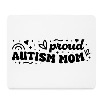 Maman enfant autiste - Tapis de souris (format paysage) - blanc - Devant