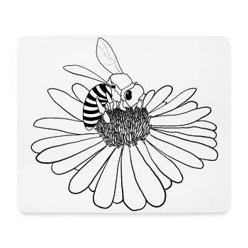 Abeille fleur - Tapis de souris (format paysage) - blanc - Devant