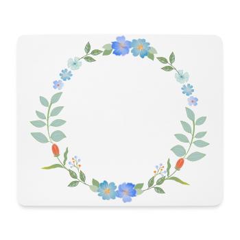 Couronne de fleurs - Tapis de souris (format paysage) - blanc - Devant