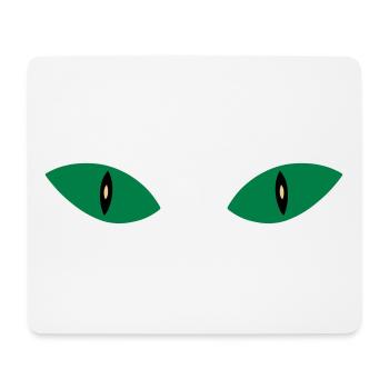 ★ Couleurs de conception modifiables ★ Deux yeux de chat - Tapis de souris (format paysage) - blanc - Devant