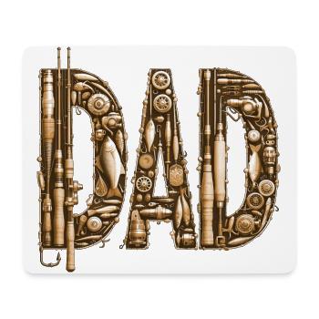 "DAD" - Papa Hobby Angeln - Mousepad (Querformat) - Weiß - Vorne