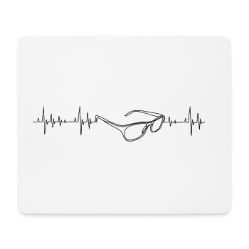glasses - Mouse Pad (horizontal) - white - Front