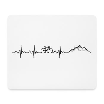 Heartbeat mountain bike - Mouse Pad (horizontal) - white - Front