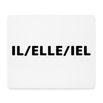 il/elle/iel - Tapis de souris (format paysage) - blanc - Devant