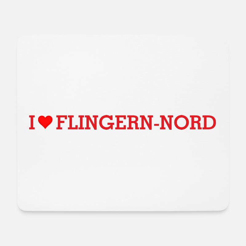 I LOVE DÜSSELDORF FLINGERN NORD R - Mousepad (Querformat) - Weiß