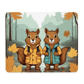 Écureuils mignons - Tapis de souris (format paysage) - blanc - Devant
