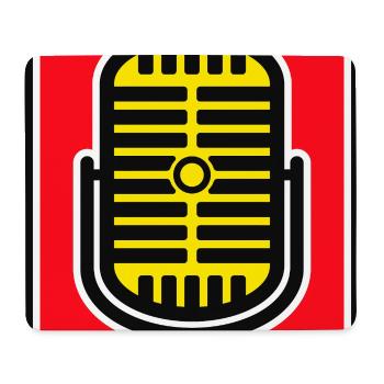 Vintage-Mikrofon-Ikone in fettem Rot - Mousepad (Querformat) - Weiß - Vorne