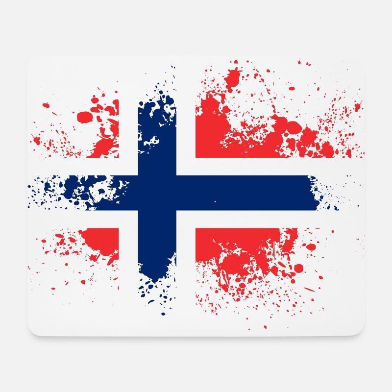 Norwegen Norway Flagge Flecken Geschenkidee - Mousepad (Querformat) - Weiß