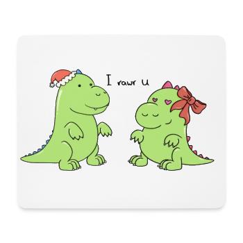 Petits dinosaures - I rawr u - Tapis de souris (format paysage) - blanc - Devant