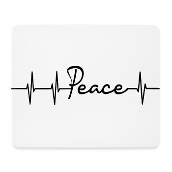 Peace Herzfrequenz - Mousepad (Querformat) - Weiß - Vorne