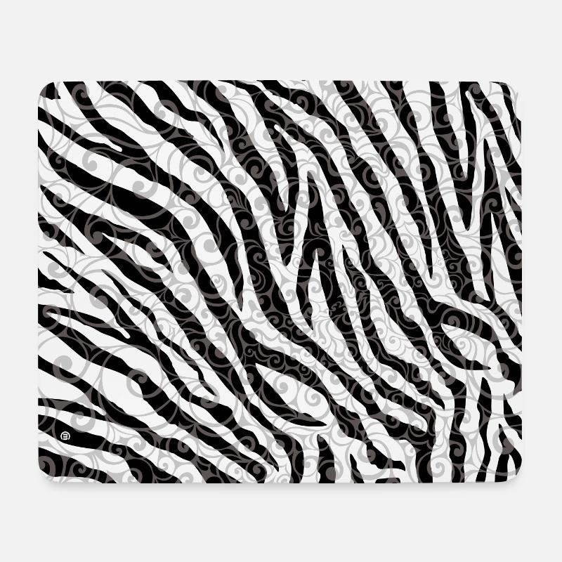 Swirly Zebra Muster - Mousepad (Querformat) - Weiß