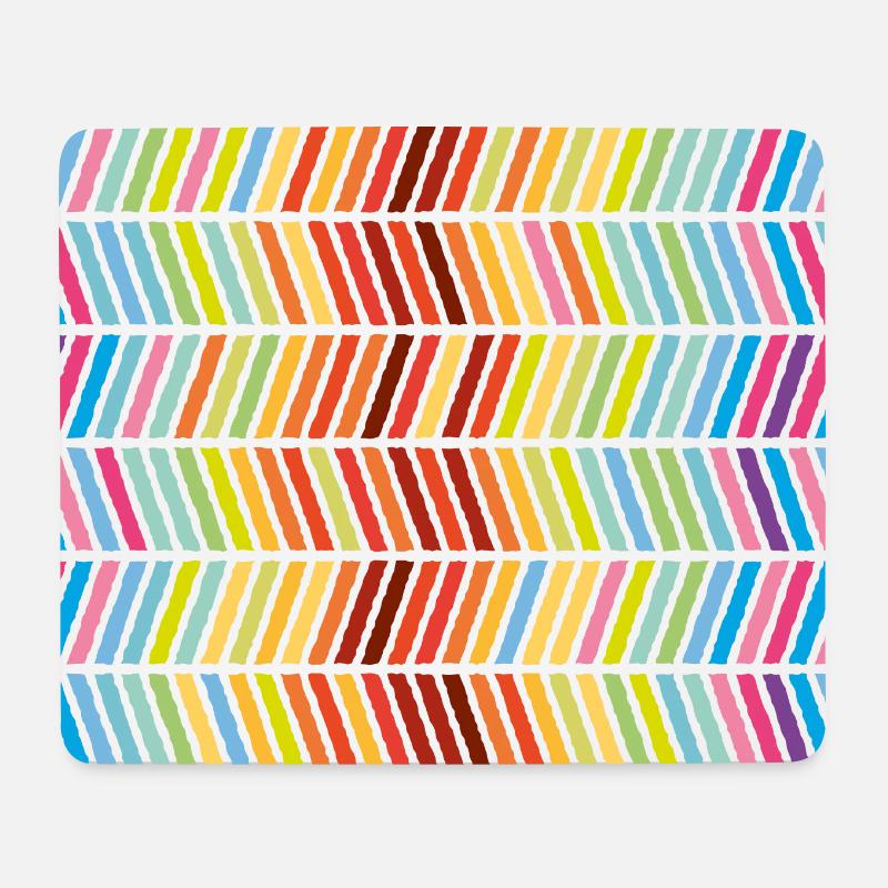 Pattern stripes motif rayures - Tapis de souris (format paysage) - blanc