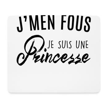 J'men fous je suis une princesse - Tapis de souris (format paysage) - blanc - Devant