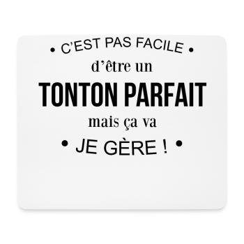 C'est pas facile d'être un tonton parfait - Tapis de souris (format paysage) - blanc - Devant
