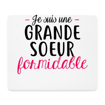 Grande sœur formidable - Tapis de souris (format paysage) - blanc - Devant