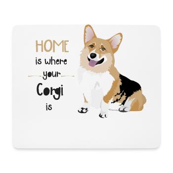 HOME IS WHERE UR CORGI IS - Mousepad (Querformat) - Weiß - Vorne