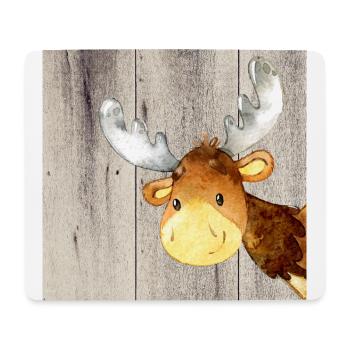 Tierfreunde im Wald - Kleiner Elch - Mousepad (Querformat) - Weiß - Vorne