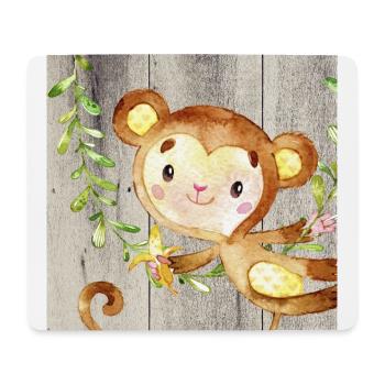 Amis des animaux dans la jungle - Petit singe - Tapis de souris (format paysage) - blanc - Devant