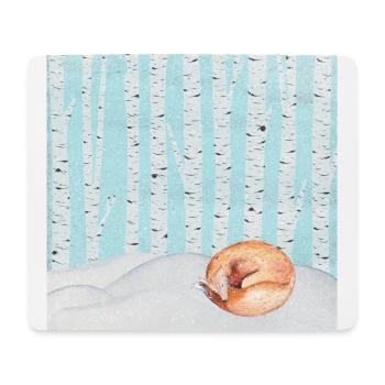 Sleeping fox in the winter forest - Mouse Pad (horizontal) - white - Front
